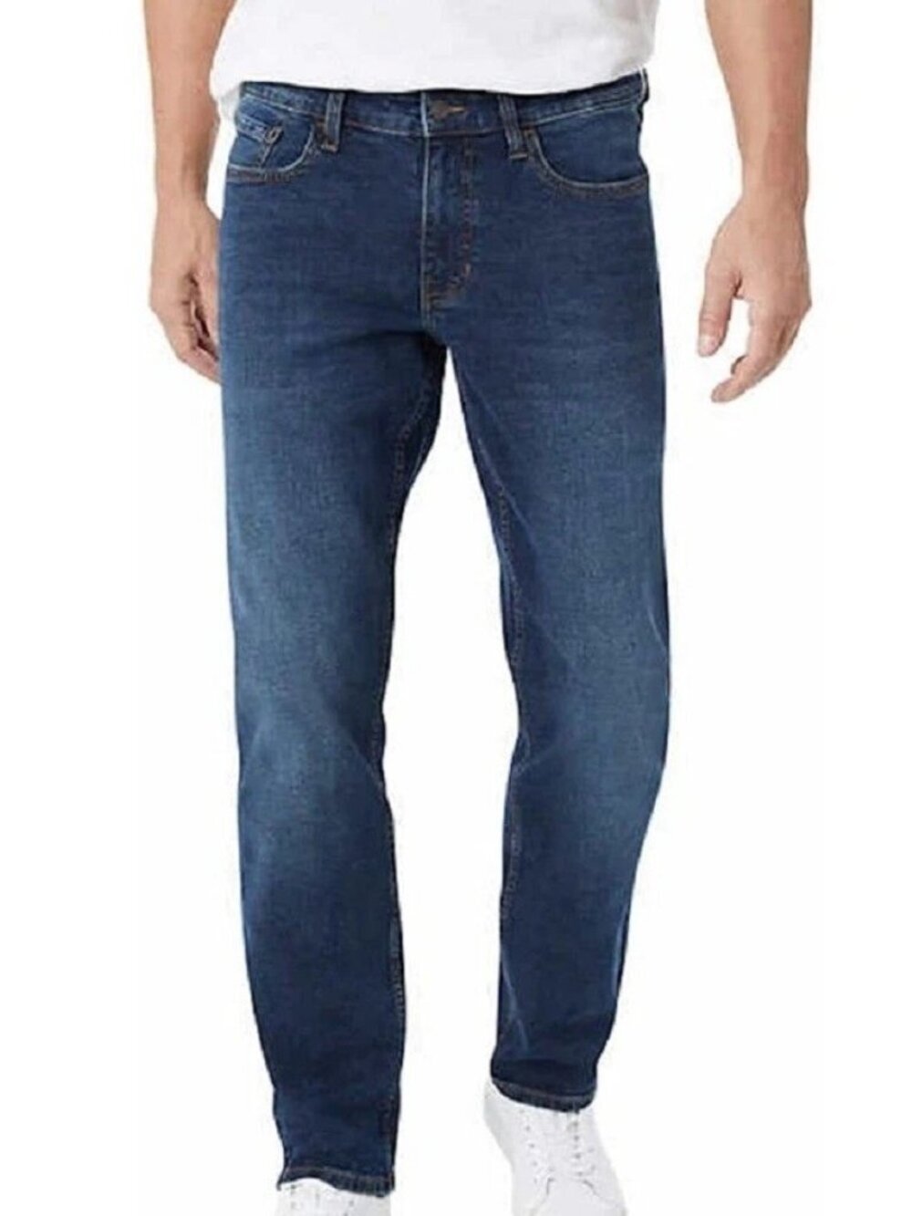 Izod Men's 34x32 Blue Saltwater Comfort Stretch Straight Jeans